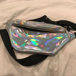 silver holographic Fanny pack